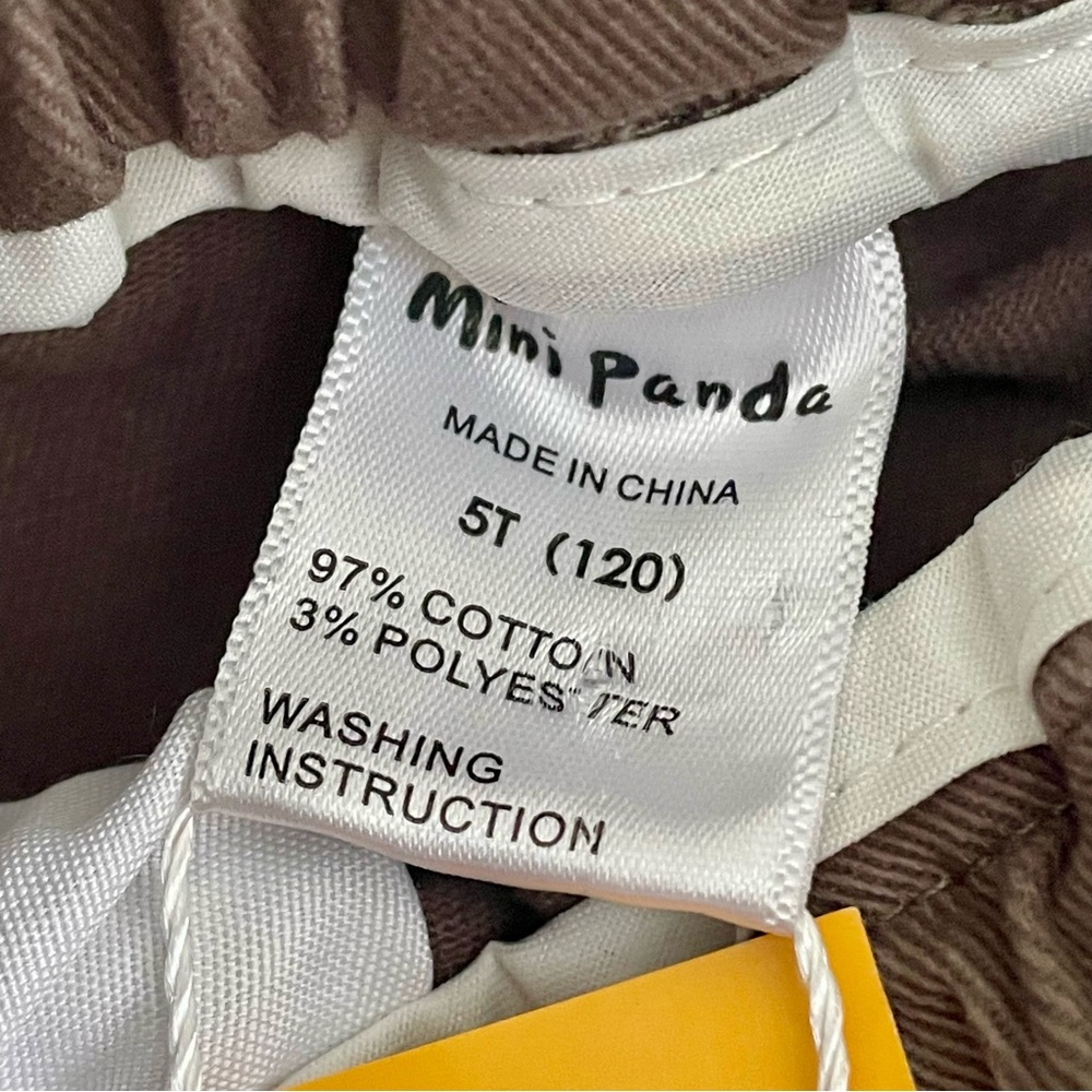 NWT Mini Panda Kids 5T Pull Up Cargo Pants Elastic Waist Ankles - Picture 4 of 9
